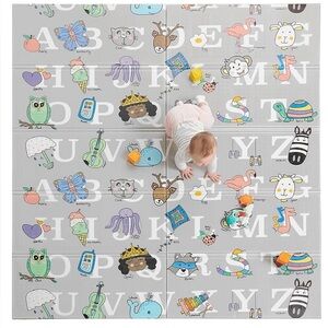 Regalo 77"x71" Ex Large Alphabet Play Mat for Babies & Toddlers,Alphabet Animal